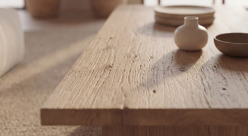 Mesa de centro en madera maciza