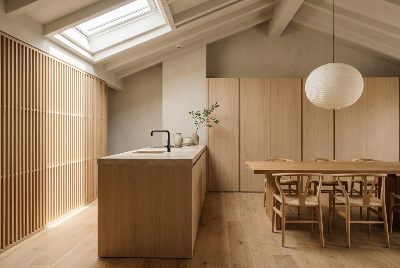Ático Gràcia — cocina comedor